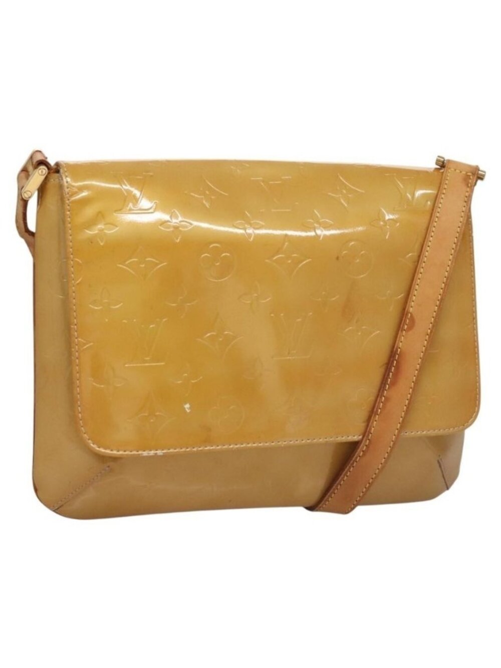 Authentic LOUIS VUITTON Monogram Vernis Thompson Street Bag Beige M91301 LV